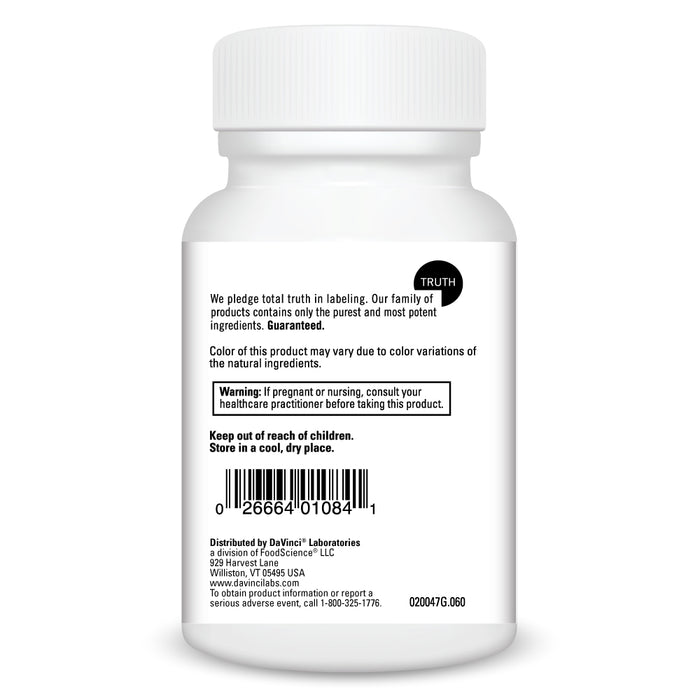 DaVinci Labs Active Folate B12 60 tablets warnings label