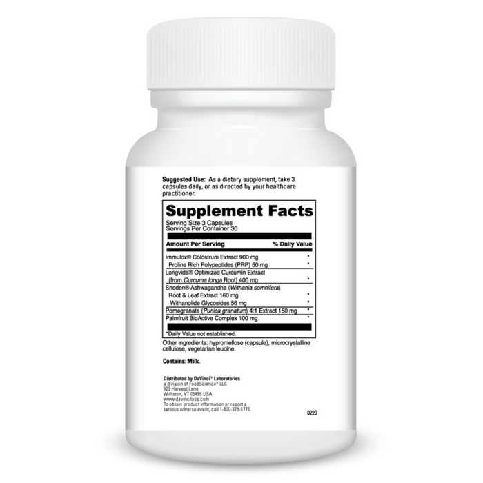DaVinci Labs Amyloid Complete 90 capsules supplement facts label