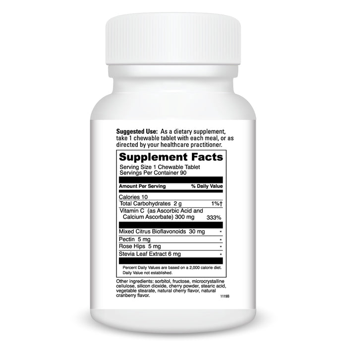 DaVinci Labs Chewable C-300 Cherry 90 tablets supplement facts label