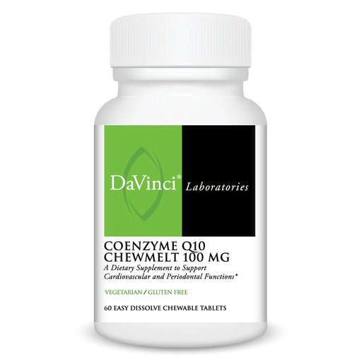 DaVinci Labs CoEnzyme Q10 Chewmelt 100 mg, 60 chewables, front of bottle