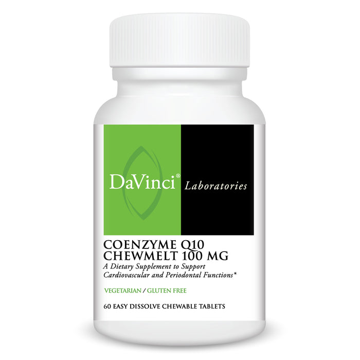 DaVinci Labs CoEnzyme Q10 Chewmelt 100 mg, 60 chewables, front of bottle