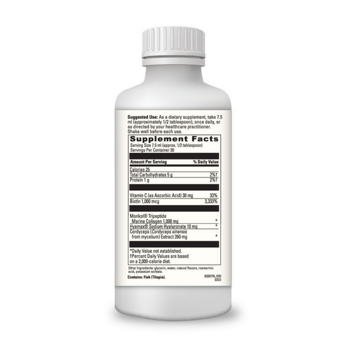 DaVinci Labs Collagen Bright Mint Chocolate 7.6 fl oz supplement facts label