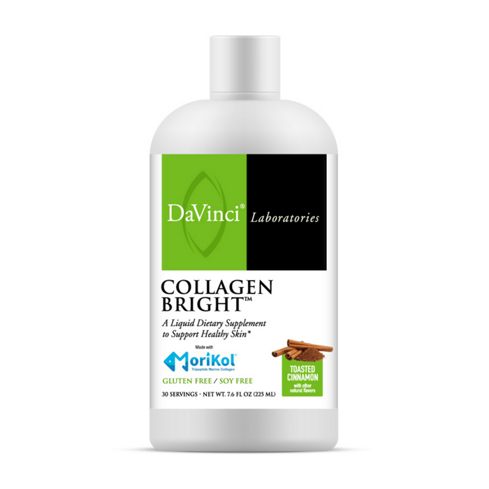 DaVinci Labs Collagen Bright Toasted Cinnamon, 7.6 fl oz, front of bottle