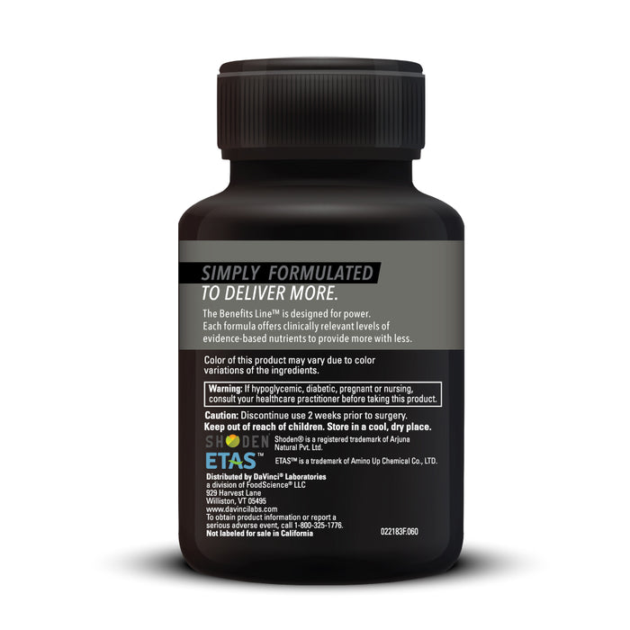 DaVinci Labs Cortisol Benefits 60 capsules warnings label