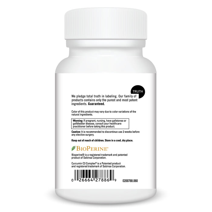 DaVinci Labs Curcumin C3 Complex 60 capsules warnings label