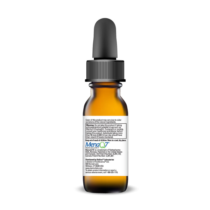 DaVinci Labs D3/K2 Liquid 1 fl oz warnings label