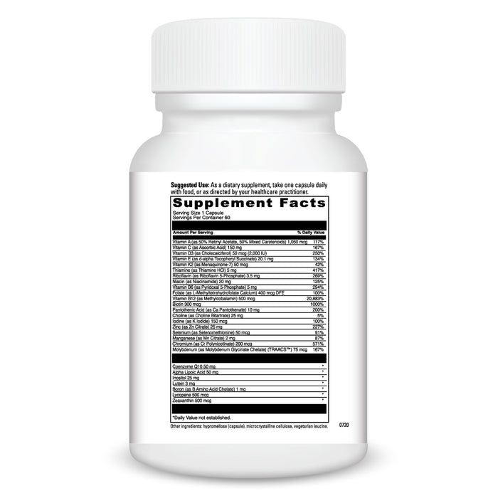 DaVinci Labs Daily Best Ultra 60 capsules supplement facts label