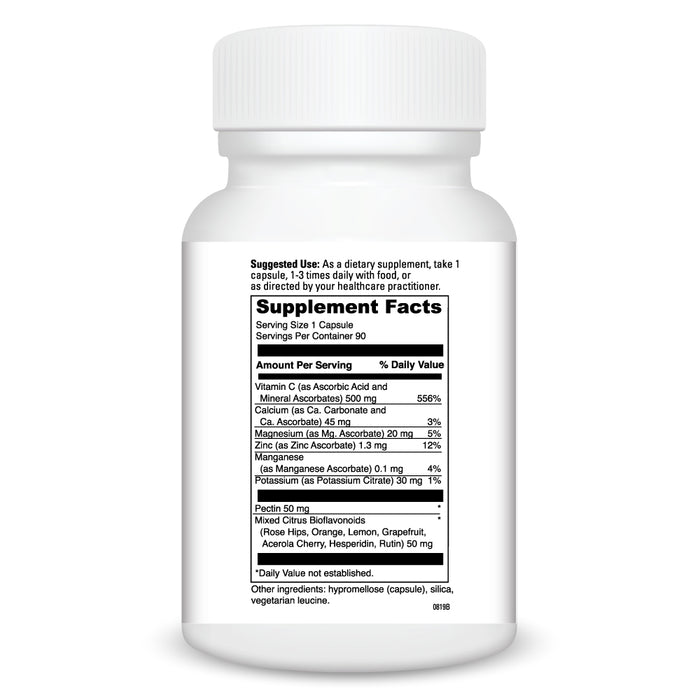 DaVinci Labs DaVinci Poten-C 500 90 veg capsules supplement facts label