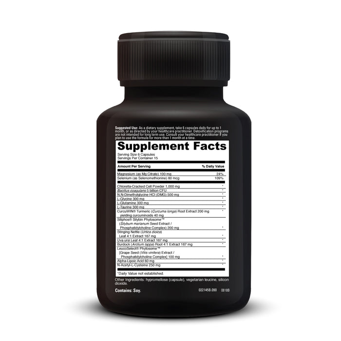 DaVinci Labs Detox Benefits 90 capsules supplement facts label