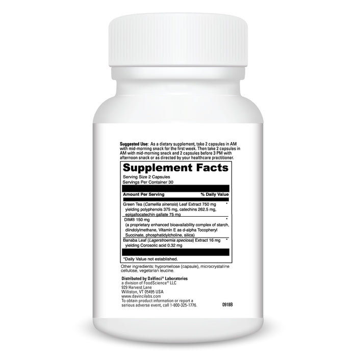 DaVinci Labs DIM Plex 60 capsules supplement facts label