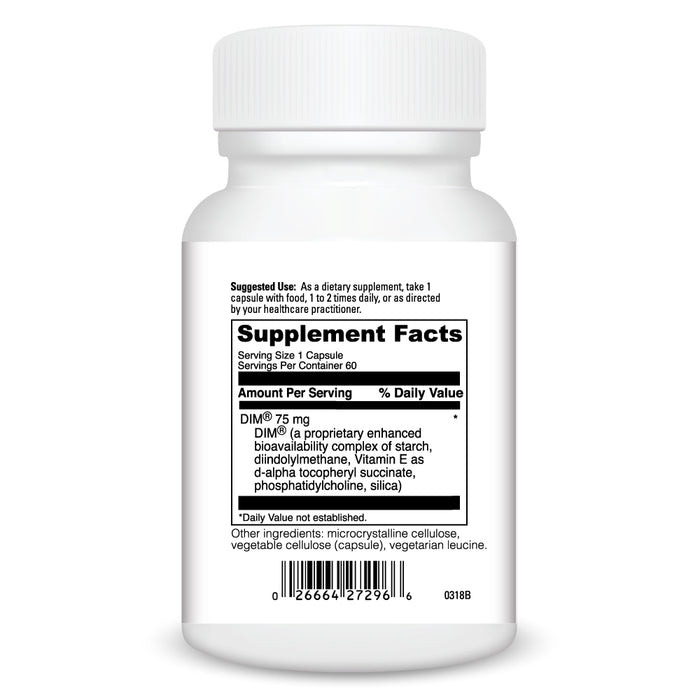DaVinci Labs DIMPro 60 capsules supplement facts label