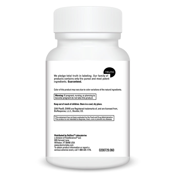 DaVinci Labs DIMPro 60 capsules warnings label