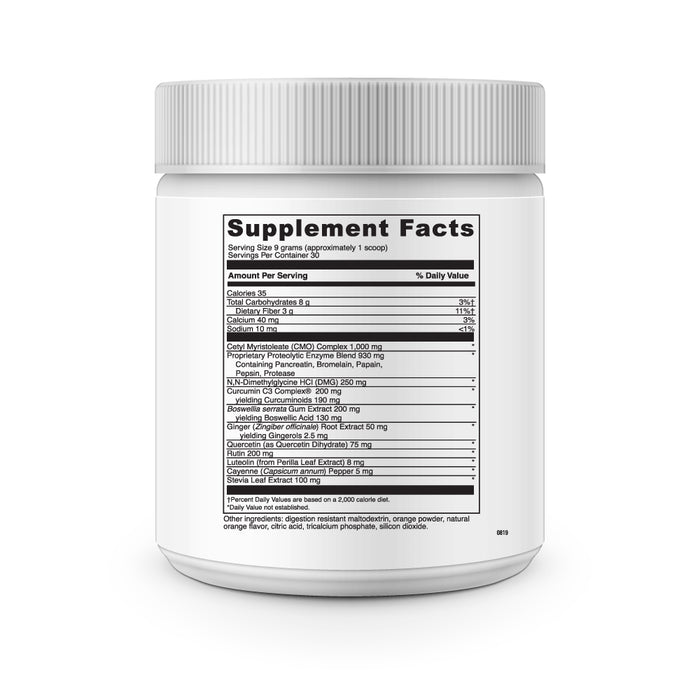 DaVinci Labs Enz-Flame 9.52 oz supplement facts label