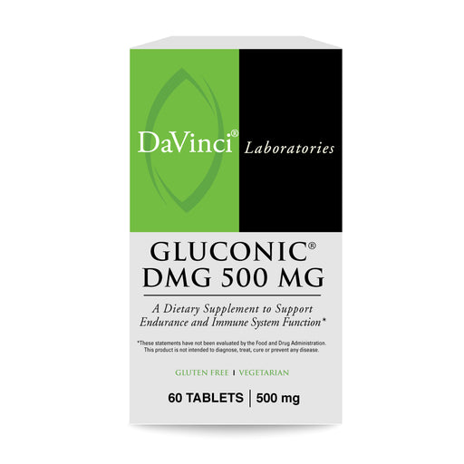 DaVinci Labs Gluconic DMG 500 mg, 60 tablets, front of bottle