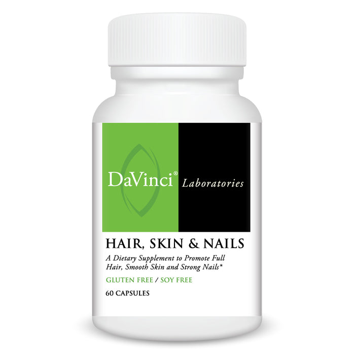 DaVinci Labs Hair, Skin & Nails, 60 capsules, front of bottle