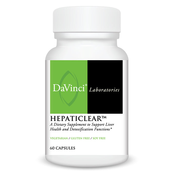 DaVinci Labs Hepaticlear, 60 veg capsules, front of bottle