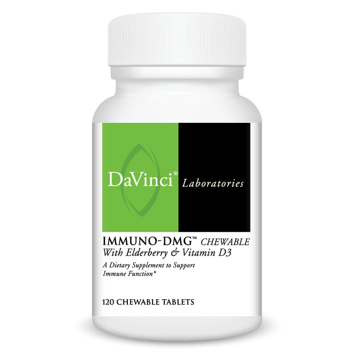 DaVinci Labs Immuno-DMG with Elderberry and Vitamin D3, 120 tablets, front of bottle