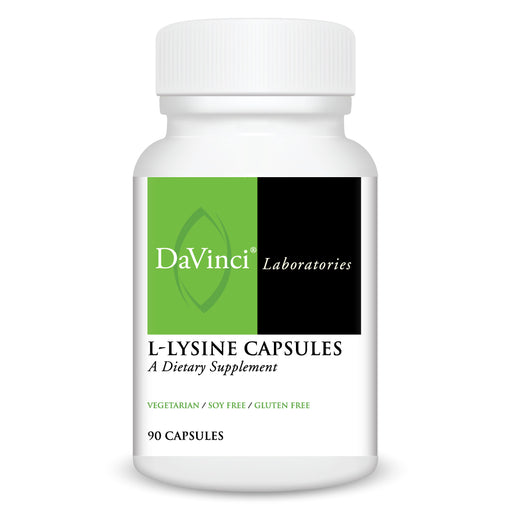 DaVinci Labs L-Lysine Capsules, 90 capsules, front of bottle
