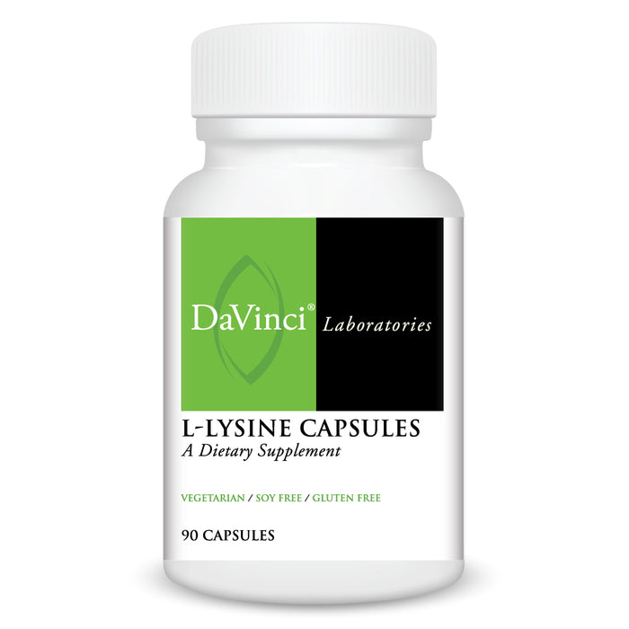 DaVinci Labs L-Lysine Capsules, 90 capsules, front of bottle