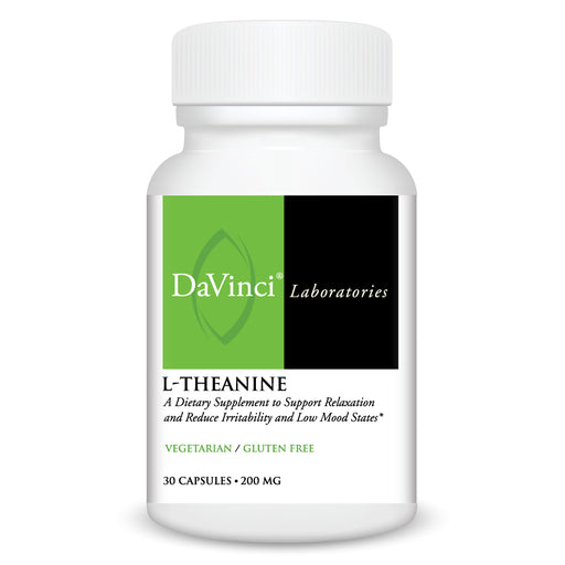 DaVinci Labs L-Theanine 200 mg, 30 capsules, front of bottle