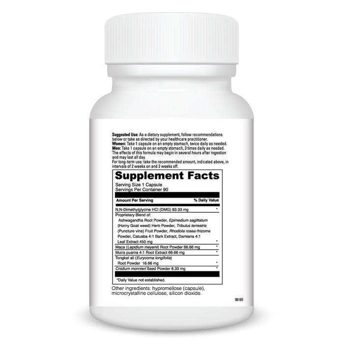 DaVinci Labs Libido 90 capsules supplement facts label