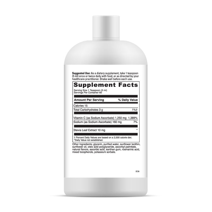 DaVinci Labs Liposomal C 10.15 oz supplement facts label