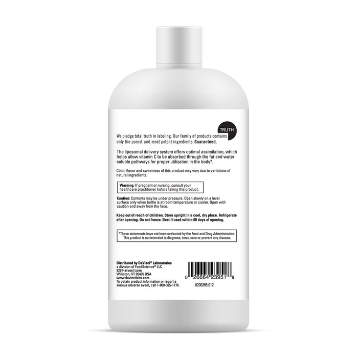 DaVinci Labs Liposomal C 10.15 oz warnings label