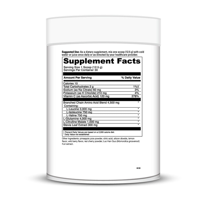 DaVinci Labs Maxi-BCAA 13.23 oz supplement facts label