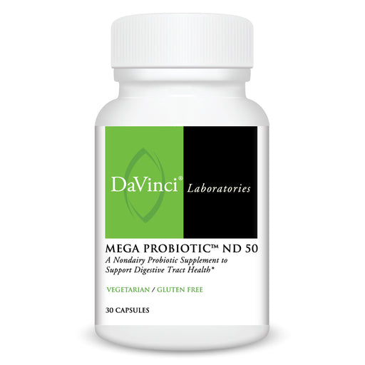 DaVinci Labs Mega Probiotic ND 50, 30 capsules, front of bottle