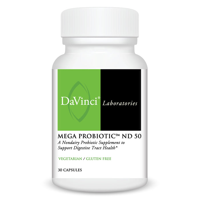 DaVinci Labs Mega Probiotic ND 50, 30 capsules, front of bottle