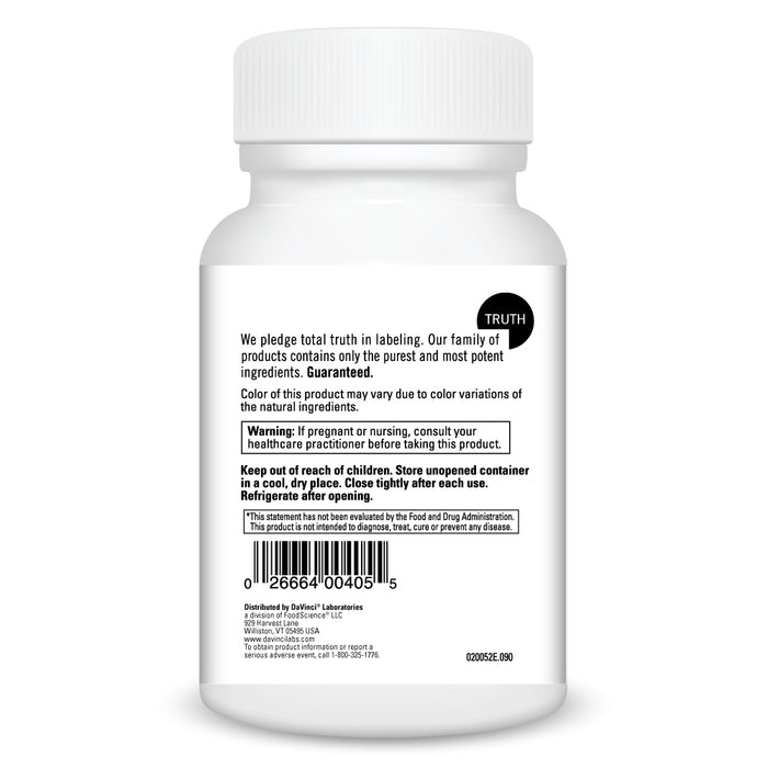 DaVinci Labs Mega Probiotic ND with Digestive Enzymes 90 chewable tablets warnings label