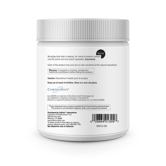DaVinci Labs Metabolic Ovary Support 189 g warnings label