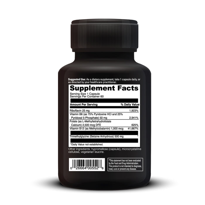 DaVinci Labs Methyl Benefits 60 capsules supplement facts label