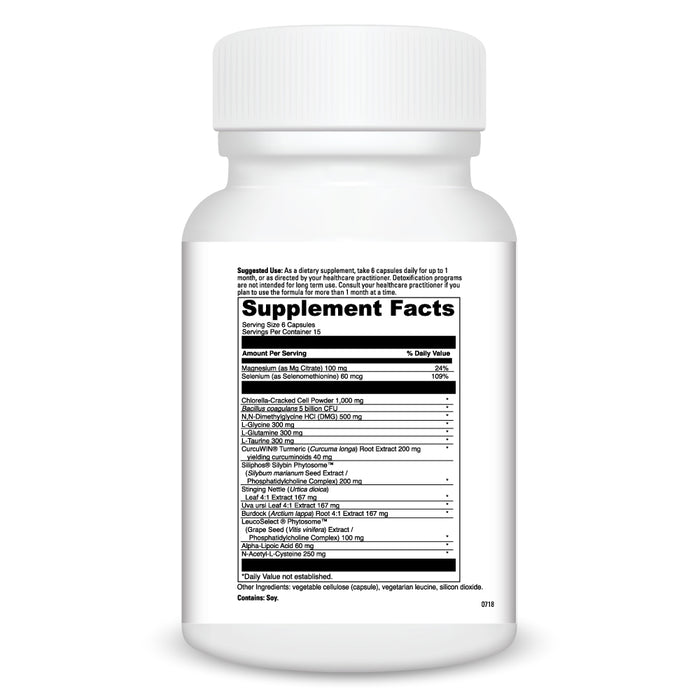 DaVinci Labs Multiphase Detox 90 capsules supplement facts label