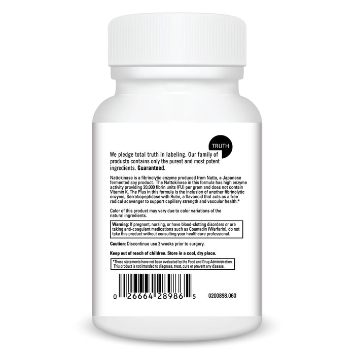 DaVinci Labs Nattokinase Plus 60 capsules warnings label