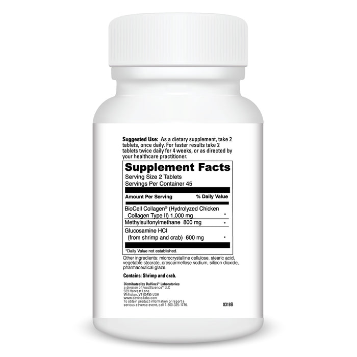 DaVinci Labs Nature's Collagen 90 tablets supplement facts label