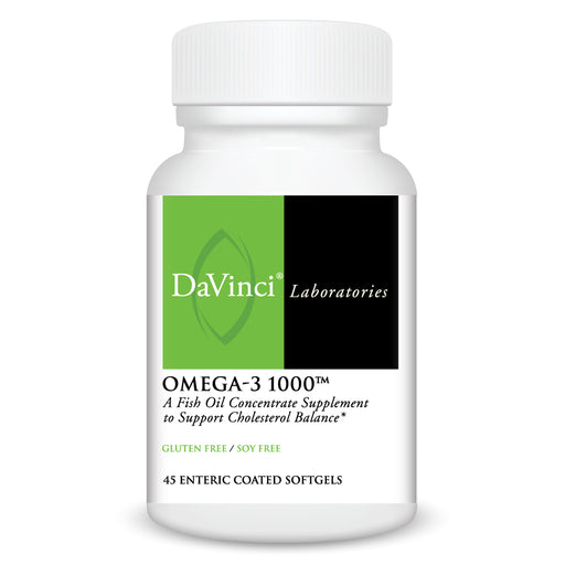 DaVinci Labs Omega-3 1000, 45 softgels, front of bottle
