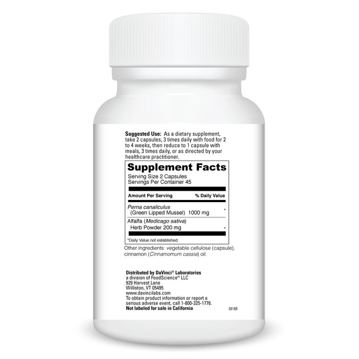 DaVinci Labs Perna 90 capsules supplement facts label