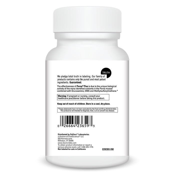 DaVinci Labs Perna Plus 90 tablets warnings label