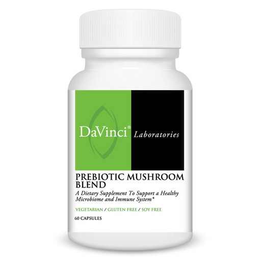 DaVinci Labs Prebiotic Mushroom Blend, 60 capsules, front of bottle