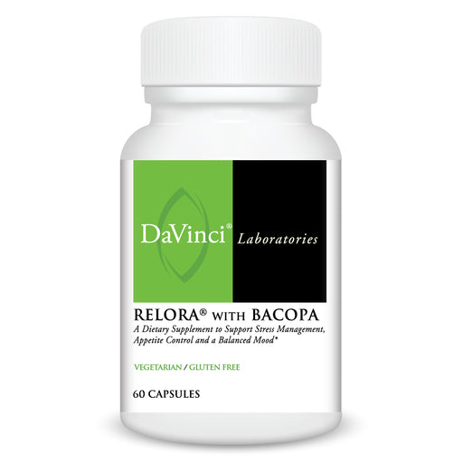 DaVinci Labs Relora with Bacopa, 60 capsules, front of bottle