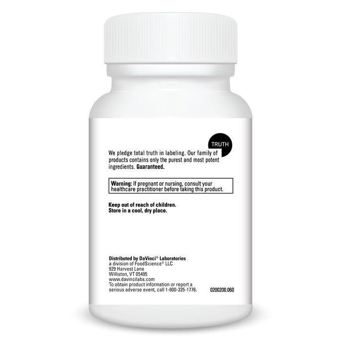 DaVinci Labs Selenium Citrate 200 mcg 60 capsules warnings label