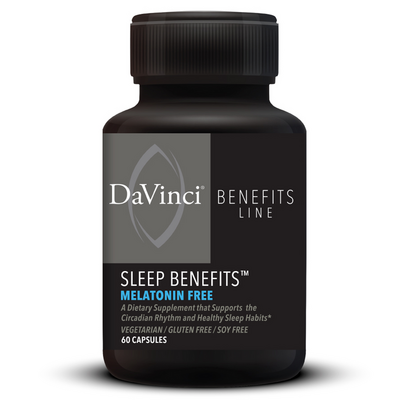 DaVinci Labs Sleep Benefits Melatonin Free, 60 capsules, front of bottle