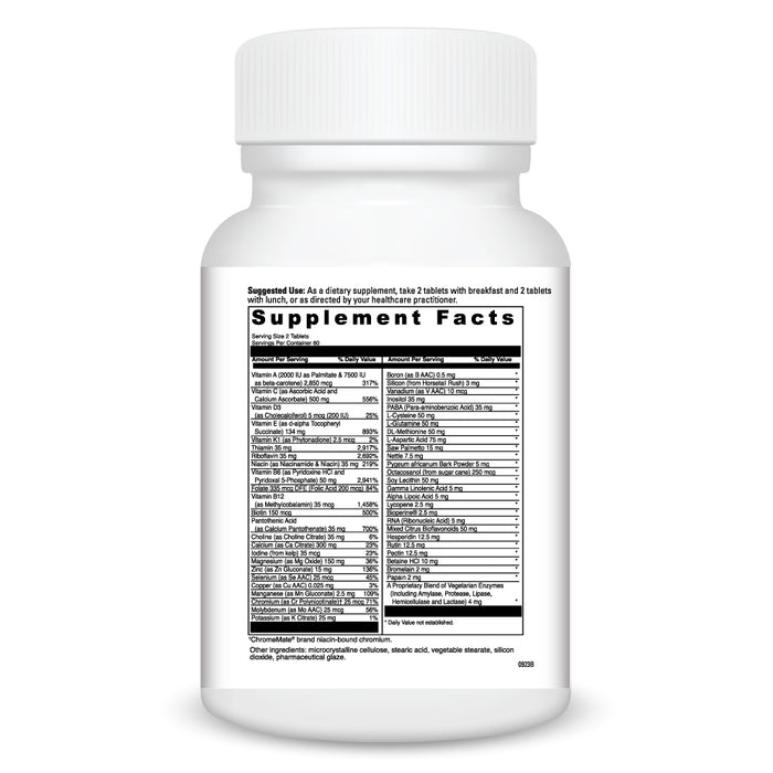 DaVinci Labs Spectra Man 120 tablets supplement facts label