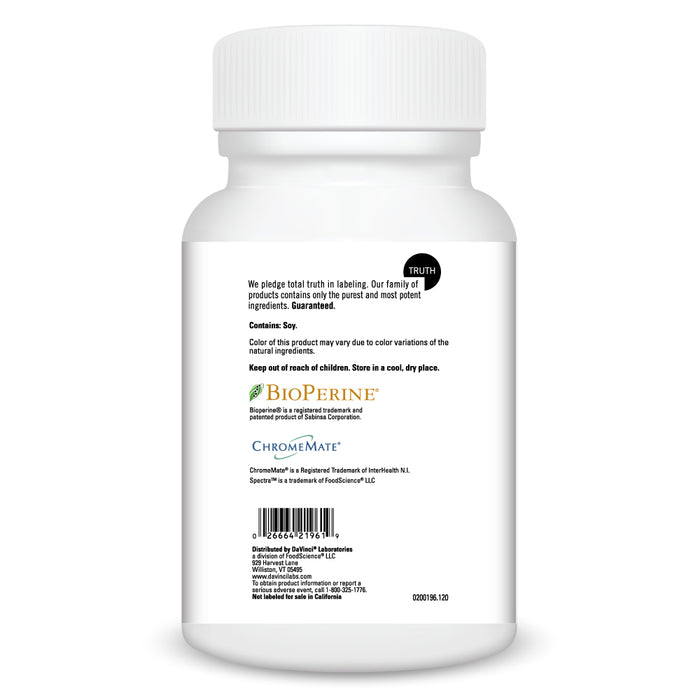 DaVinci Labs Spectra Man 120 tablets warnings label