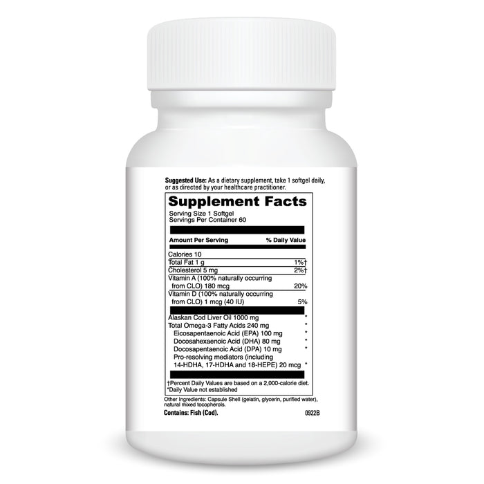 DaVinci Labs SPM Complete 60 softgels supplement facts label