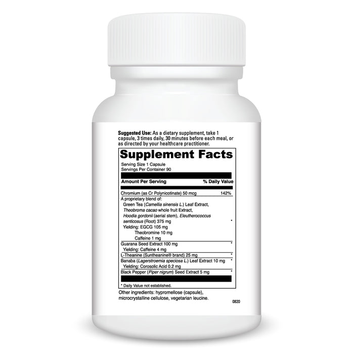 DaVinci Labs ThermoSet 90 capsules supplement facts label