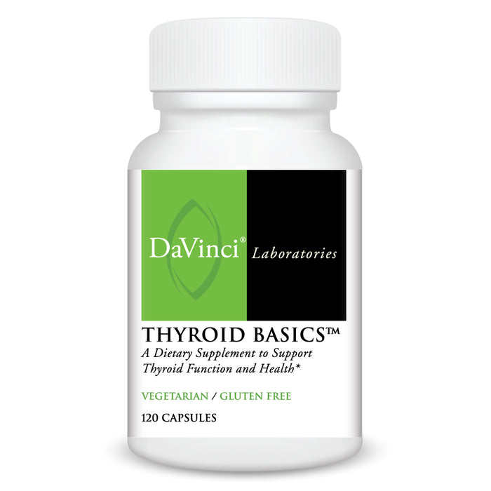 DaVinci Labs Thyroid Basics, 120 capsules, front of bottle