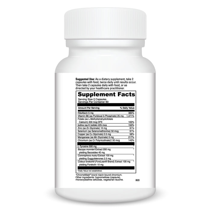 DaVinci Labs Thyroid Basics 120 capsules supplement facts label