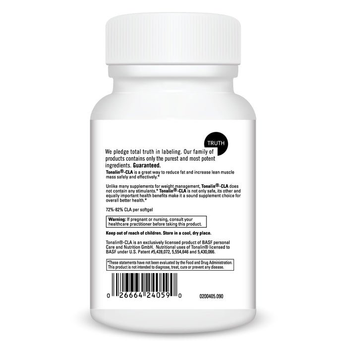 DaVinci Labs Tonalin-CLA 800 mg 90 softgels warnings label